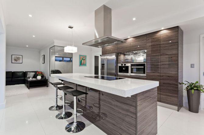 Tile floor in kitchen