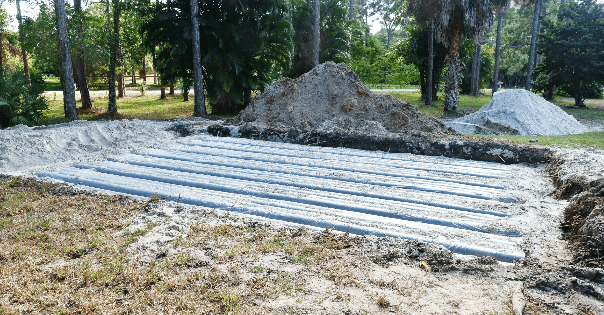 champ d'épuration de la fosse septique