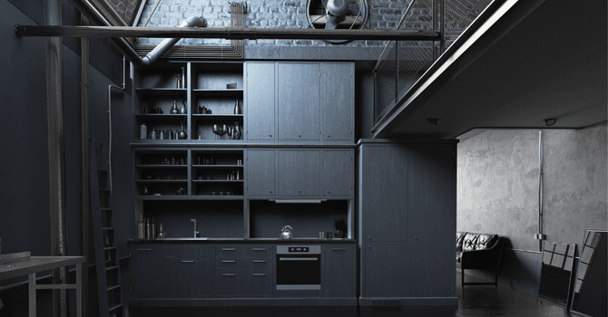 cuisine industrielle en mode « Total Black »