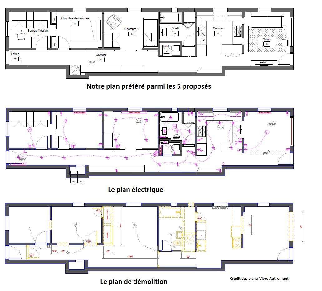 Exemples de plans créés par designer d'intérieur