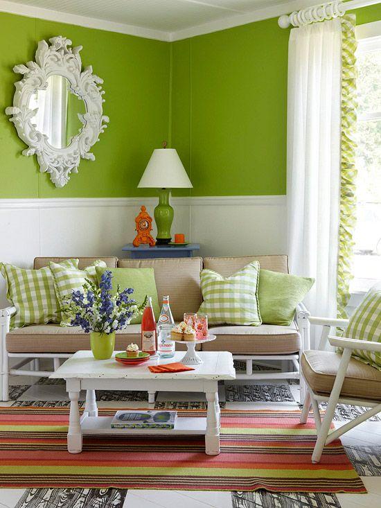 salon vert lime et blanc_Pinterest