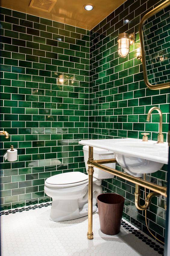 salle de bain verte